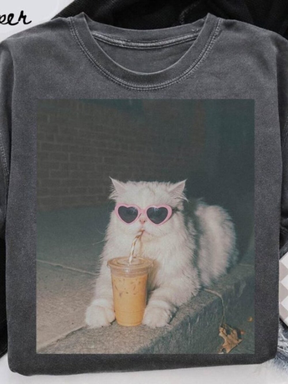 Persian Cat Shirt, Iced Coffee Cat Mom T-shirt